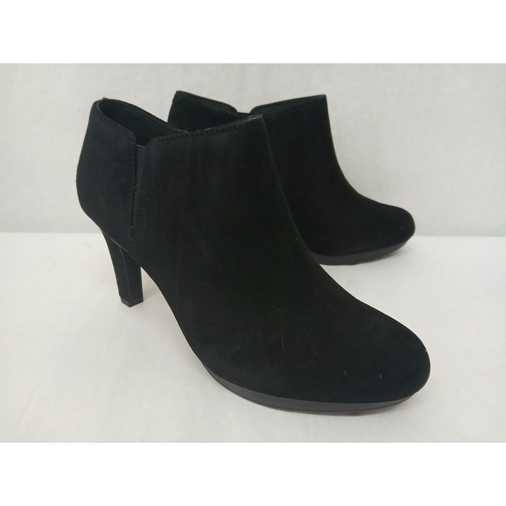 Clarks Women's Adriel Lily Black Suede Ankle Boots Booties 26153048 Size 9.5M‎